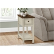 Accent Table - Side Table - 2 Tier - Narrow - Bedroom - Wood - Antique White