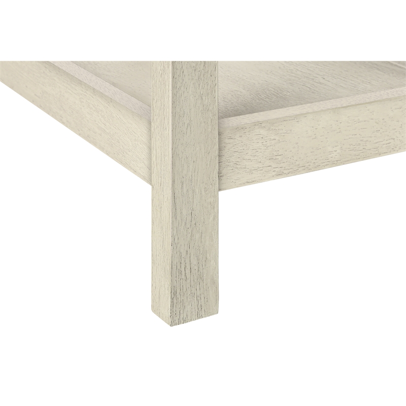 Accent Table - Side Table - 2 Tier - Narrow - Bedroom - Wood - Antique White