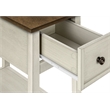 Accent Table - Side Table - 2 Tier - Narrow - Bedroom - Wood - Antique White