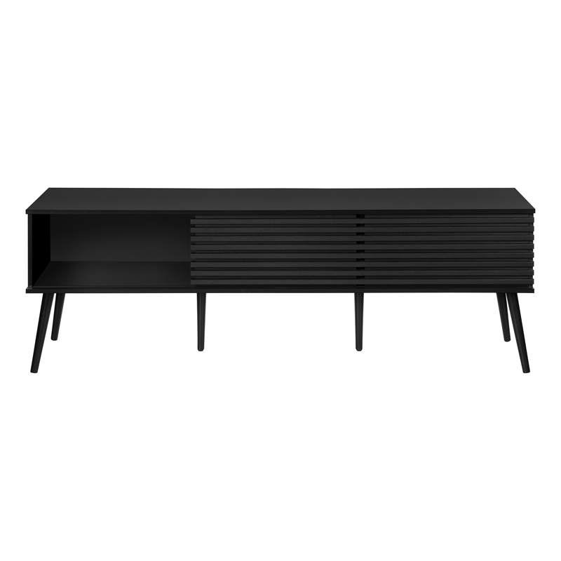 Tv Stand 72 Inch - Media Center-Console - Storage - Black Laminate -Contemporary