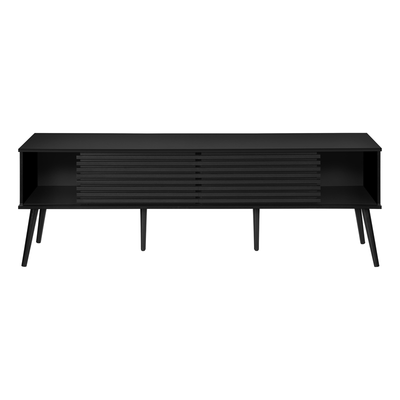Tv Stand 72 Inch - Media Center-Console - Storage - Black Laminate -Contemporary