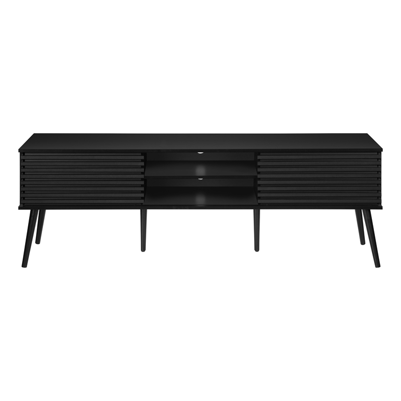 Tv Stand 72 Inch - Media Center-Console - Storage - Black Laminate -Contemporary