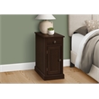 Accent Table - End - Side Table - Nightstand - Storage Drawer - Brown Veneer
