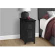 Accent Table - End - Side Table - Narrow - Nightstand - Storage - Black Veneer