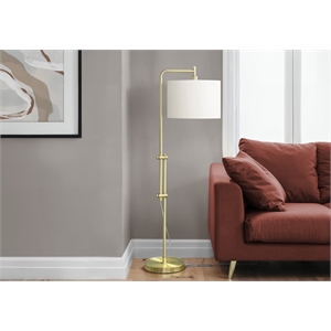 Lighting - 63&quotH - Floor Lamp - Brass Metal - Ivory Shade - Contemporary