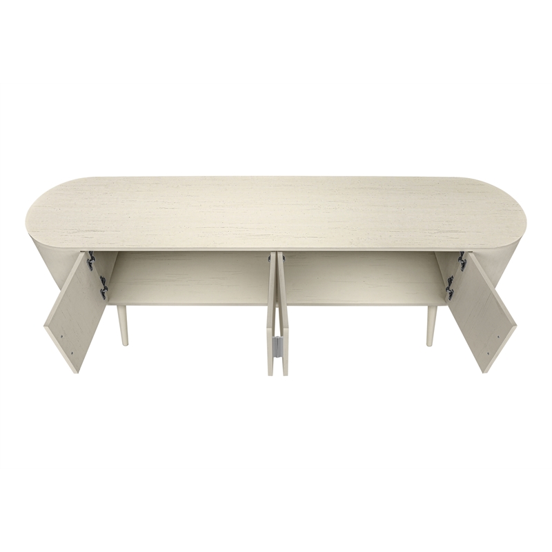 Tv Stand 72 Inch - Console - Media Center - Storage - Antique White Laminate