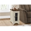 Accent Table - End - Side Table - Nightstand - Antique White Veneer - Brown