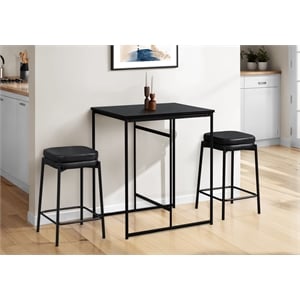 Dining Table - 32&quot Rectangular - Counter Height - Laminate Top - Kitchen -Black