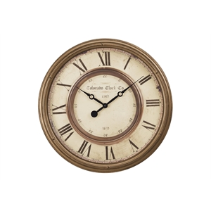 Clocks - 20&quot Round - Wall Clock - Antique Brown - Transitional