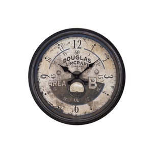 Clocks - 20&quot Round - Wall Clock - Antique Brown - Transitional