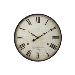 Clocks - 20&quot Round - Wall Clock - Antique Brown - Transitional