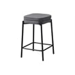 Monarch Counter Height Barstool in Gray Fabric and Black Metal (Set of 2)