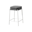 Barstool - Counter Height - Set Of 2 - Kitchen - Gray Fabric - White Metal