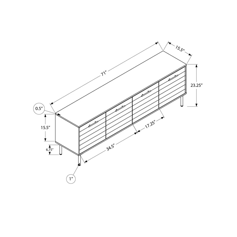 Tv Stand - 72 Inch - Media Entertainment Center - Storage Drawers - Dark Brown