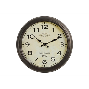 Clocks - 16&quot Round - Wall Clock - Antique Brown - Transitional