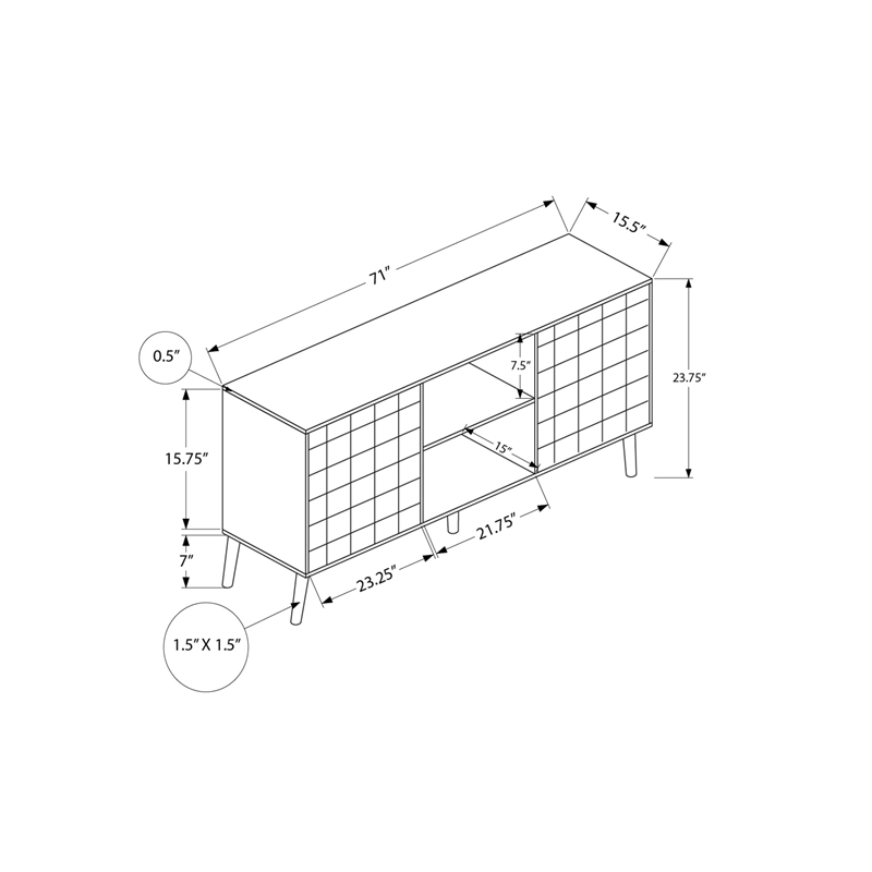 Tv Stand - 72 Inch - Media Entertainment Center - Storage Cabinet - Walnut