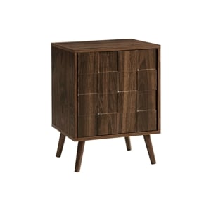 Accent Table - End - Side Table - Small - Storage - Lamp - Walnut Laminate