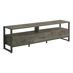 tv stand - 72 inch - media entertainment center - dark bronze laminate - black