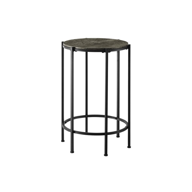 Accent Table - Side - Living Room -Nightstand - Dark Bronze Laminate - Black
