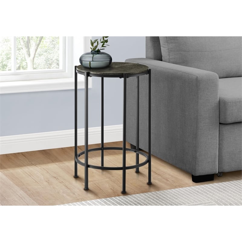 Accent Table - Side - Living Room -Nightstand - Dark Bronze Laminate - Black