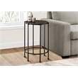 Accent Table - Round - Side Table - Living Room - Dark Oak Laminate - Black