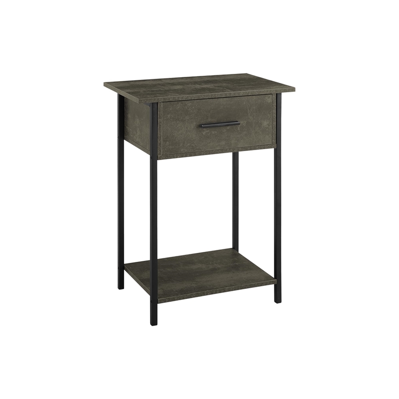 Accent Table - 2 Tier - Living Room - Side Table -Dark Bronze Laminate - Black
