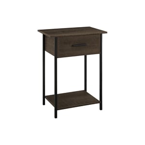 Accent Table - 2 Tier - Living Room - Side Table - Dark Oak Laminate - Black