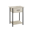 Accent Table - 2 Tier - Living Room - Side Table - Cream Stone Laminate - Metal