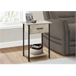 Accent Table - 2 Tier - Living Room - Side Table - Cream Stone Laminate - Metal