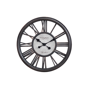 Clocks - 18&quot Round - Wall Clock - Antique Black - Transitional
