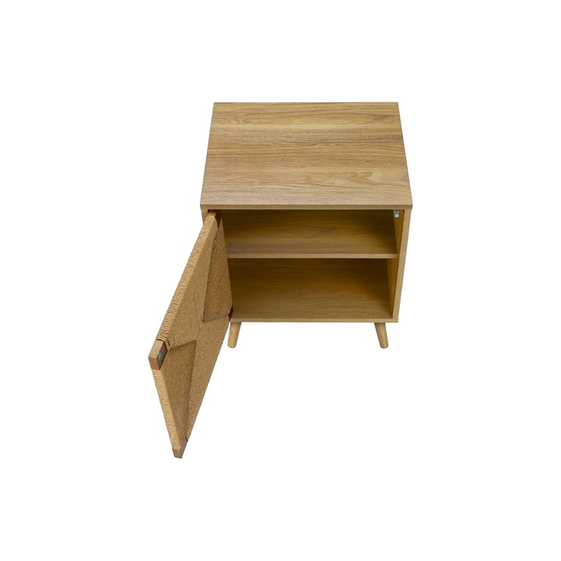 Accent Table - End - Storage - Small - Side - Living Room-Light Walnut Laminate
