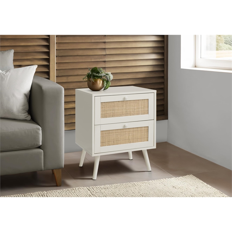 Accent Table - Bedroom - Living Room - Nightstand - Drawer - White Laminate
