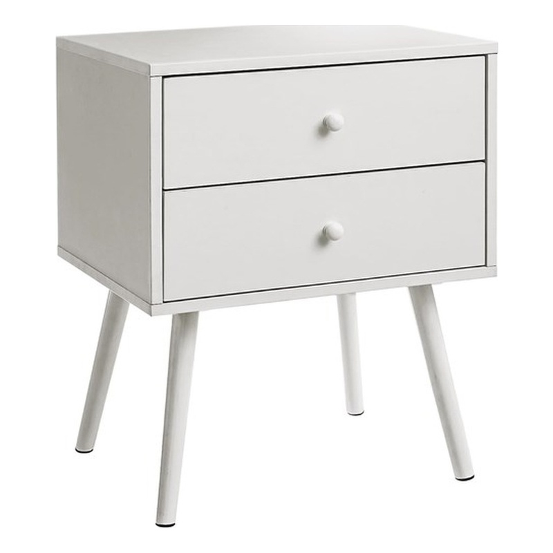Accent Table - Bedroom - Living Room - Nightstand - Drawer - White Laminate