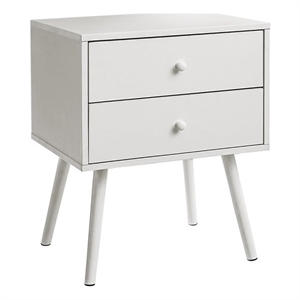 Accent Table - Bedroom - Living Room - Nightstand - Drawer - White Laminate