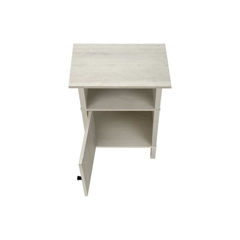 Accent Table - Side Table - End - Living Room - Storage - Washed Oak Laminate