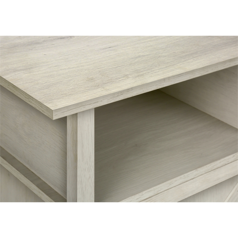 Accent Table - Side Table - End - Living Room - Storage - Washed Oak Laminate