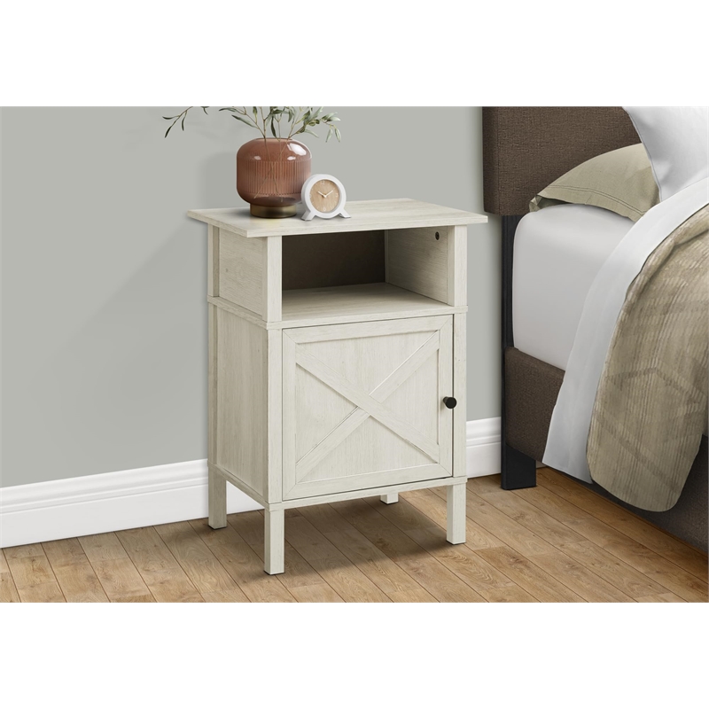 Accent Table - Side Table - End - Living Room - Storage - Washed Oak Laminate