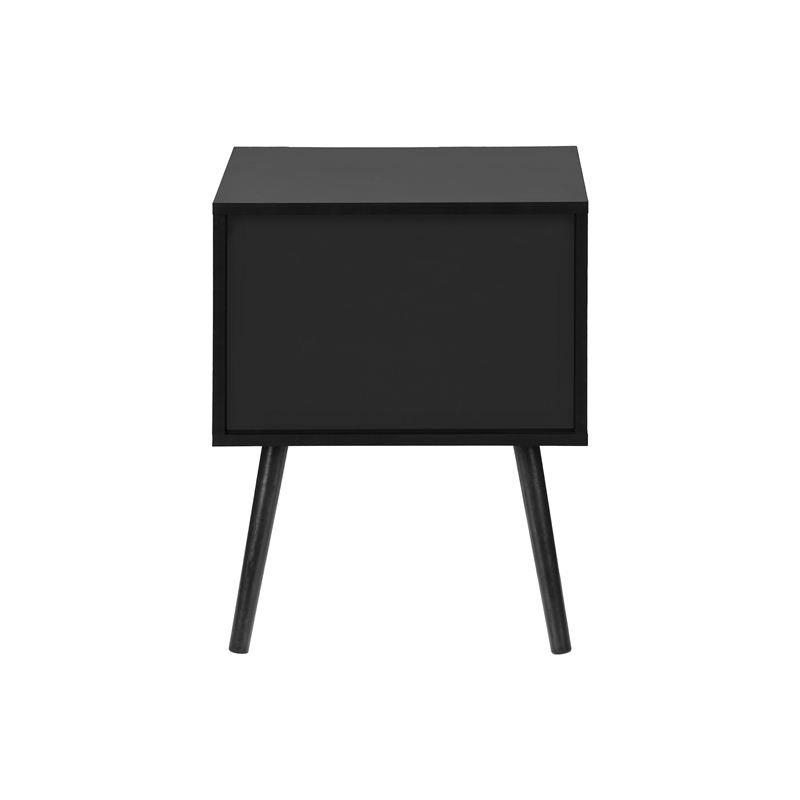 Accent Table - Bedroom - Living Room - Nightstand - Drawer - Black Laminate