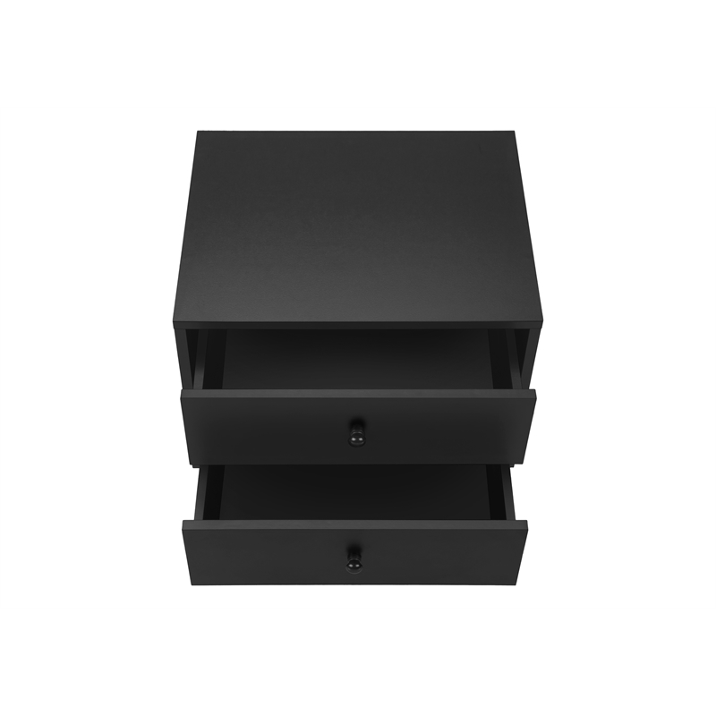 Accent Table - Bedroom - Living Room - Nightstand - Drawer - Black Laminate