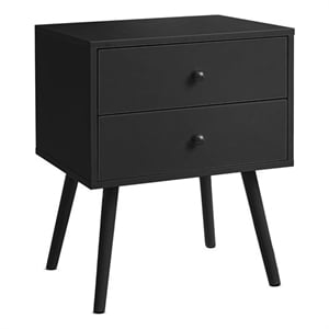 Accent Table - Bedroom - Living Room - Nightstand - Drawer - Black Laminate