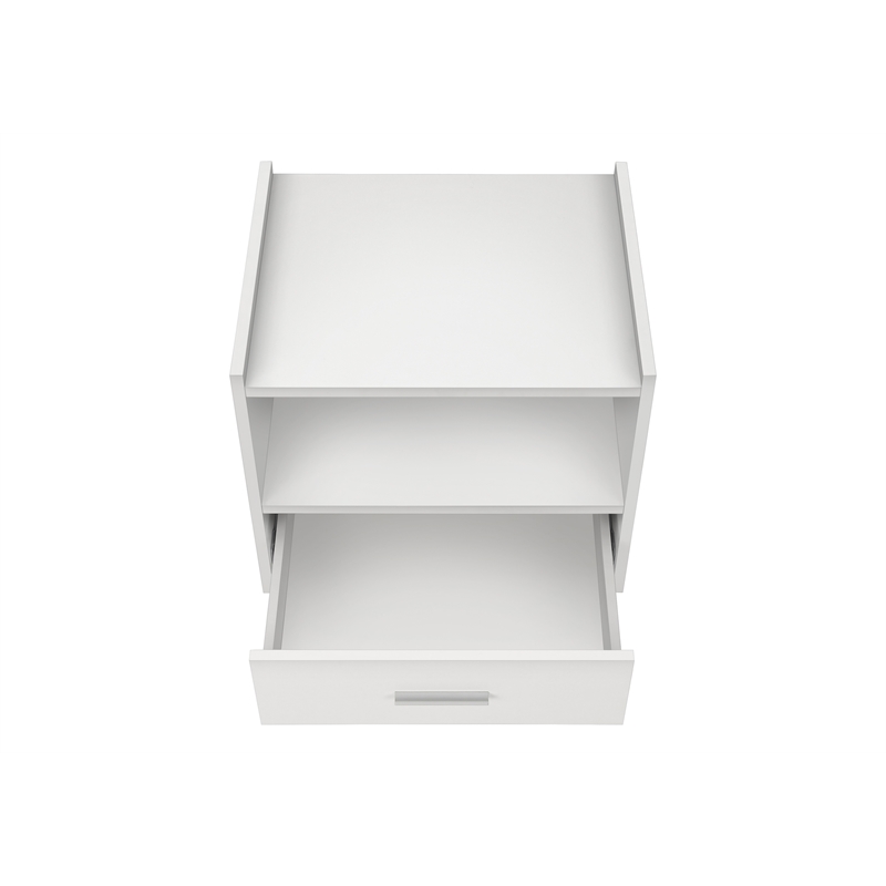 Accent Table - Side - End - Nightstand - Bedroom - Living Room - White Laminate