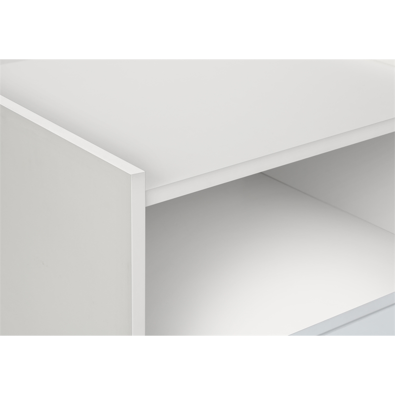 Accent Table - Side - End - Nightstand - Bedroom - Living Room - White Laminate