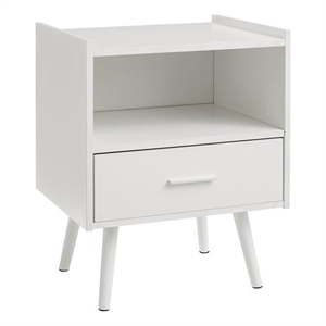 Accent Table - Side - End - Nightstand - Bedroom - Living Room - White Laminate