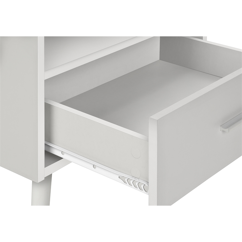 Accent Table - Side - End - Nightstand - Bedroom - Living Room - White Laminate