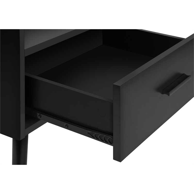 Accent Table - Side - End - Nightstand - Bedroom - Living Room - Black Laminate