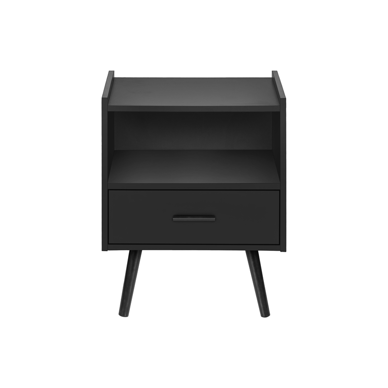 Accent Table - Side - End - Nightstand - Bedroom - Living Room - Black Laminate