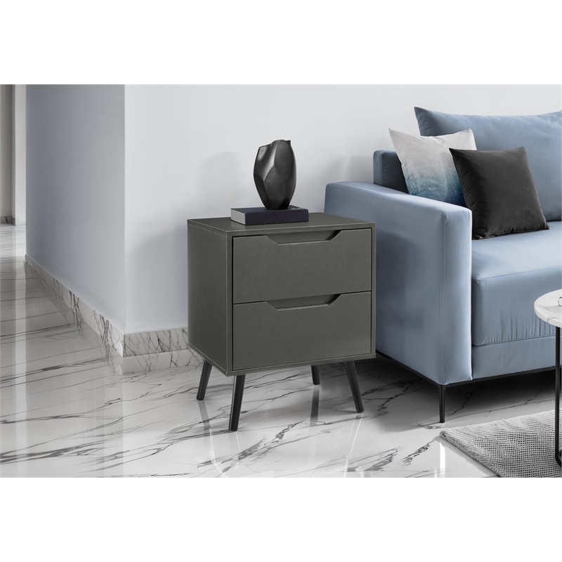 Accent Table - Side - End - Nightstand - Bedroom - Living Room - Gray Laminate