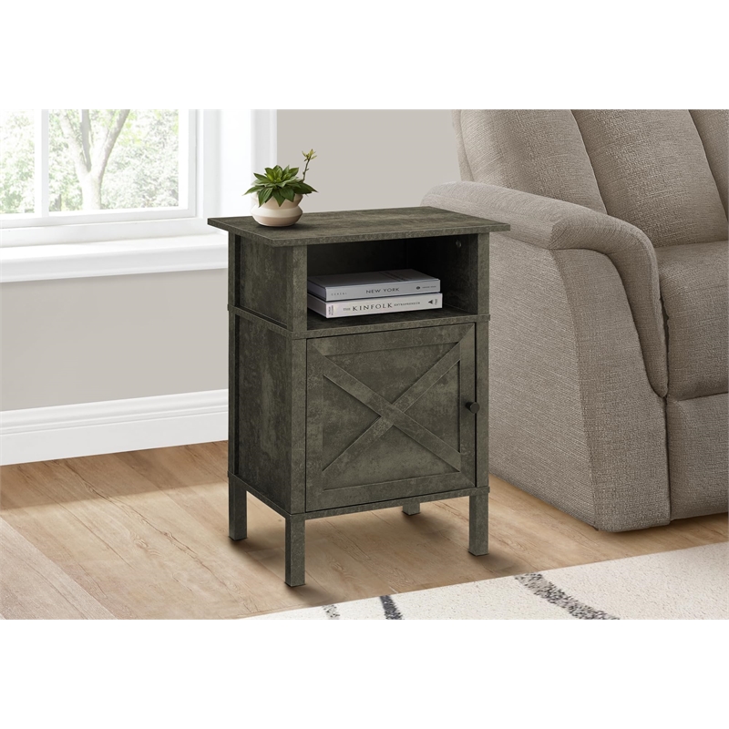 Accent Table - Side Table - End - Living Room - Storage - Dark Bronze Laminate