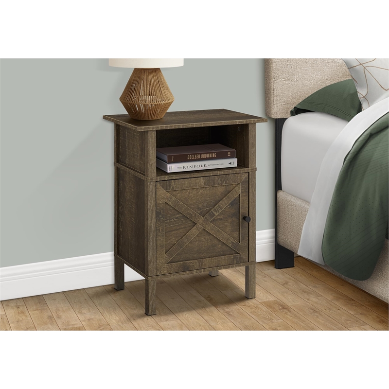 Accent Table - Side Table - End - Living Room - Storage - Dark Oak Laminate