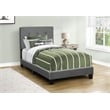 Bed - Twin Size - Upholstered - Bedroom - Frame Only - Juvenile-Dark gray Boucle